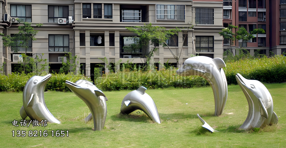 不銹鋼海豚雕塑