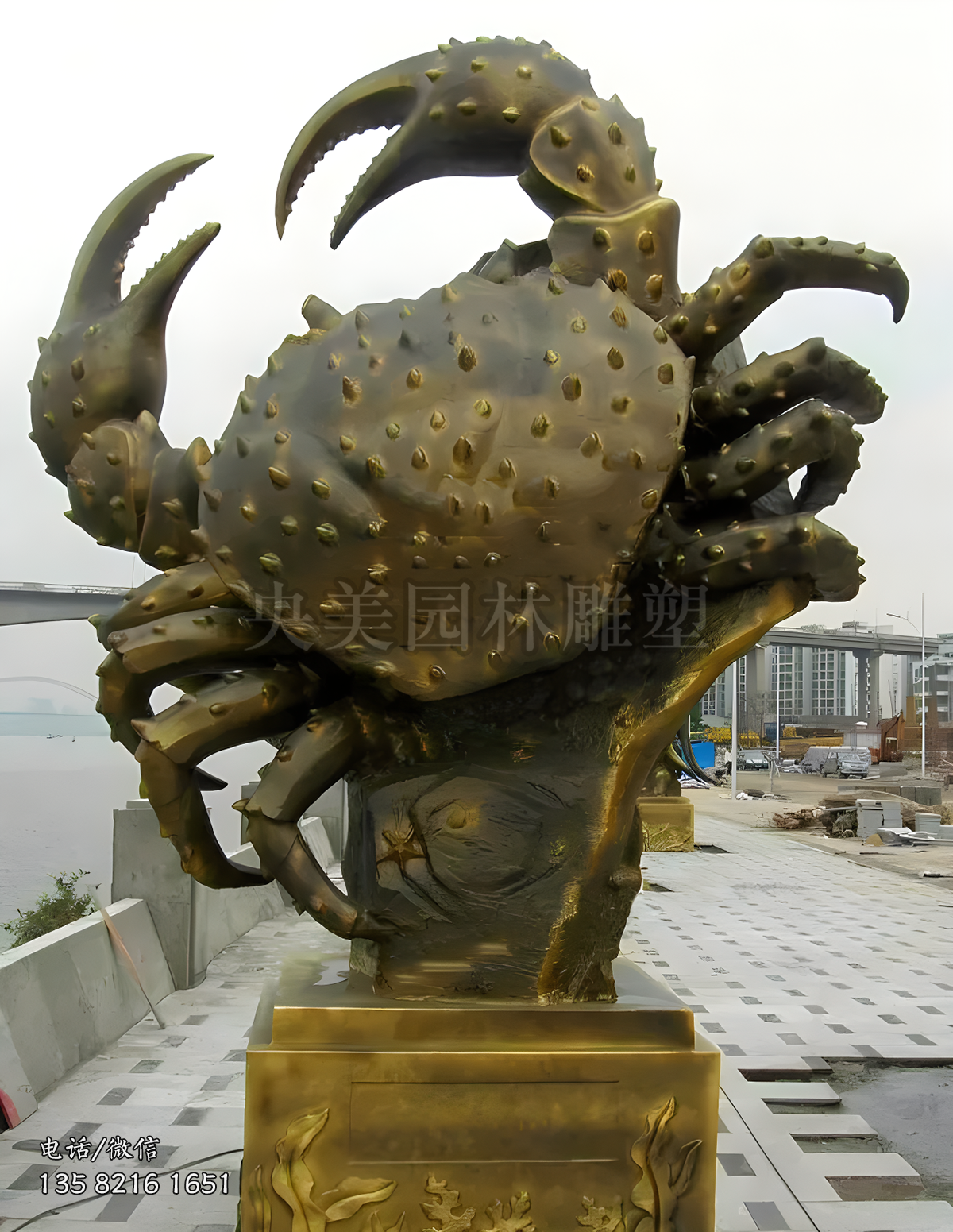 鑄銅仿真螃蟹雕塑