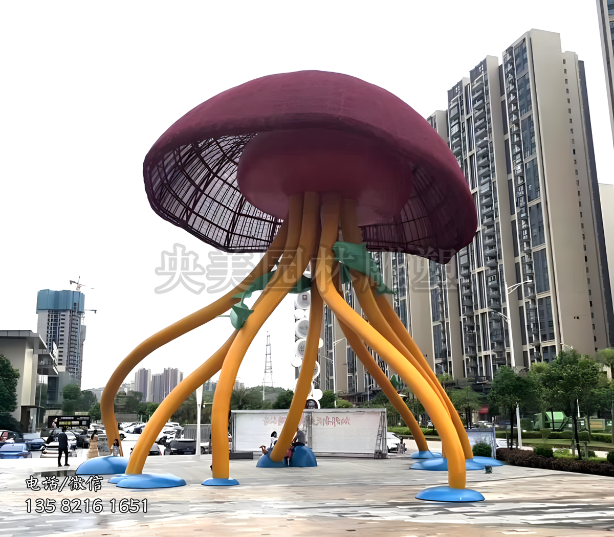 不銹鋼水母景觀雕塑
