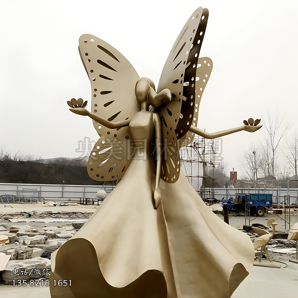 不銹鋼蝴蝶仙子雕塑