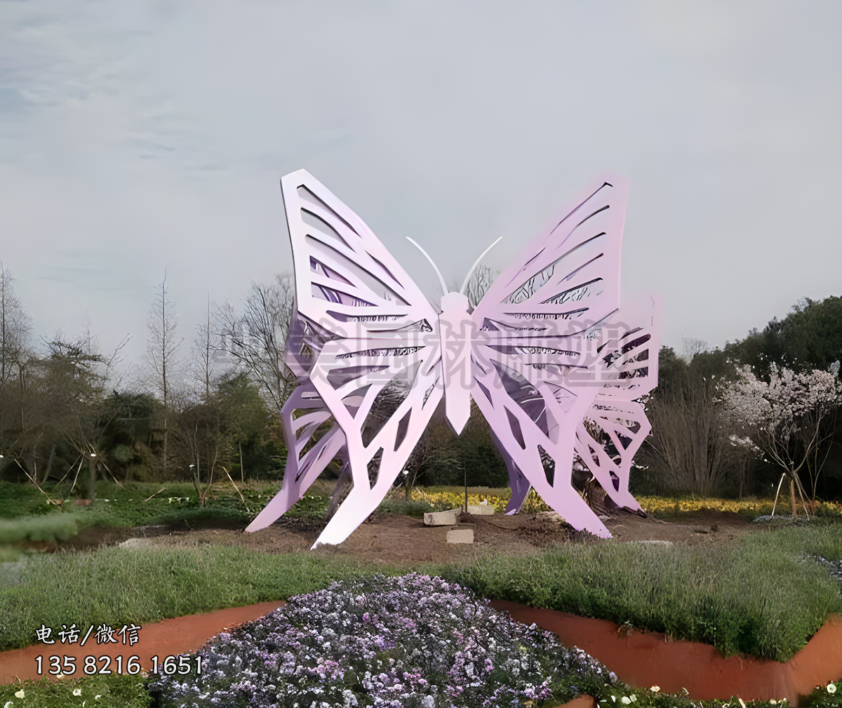 鏤空不銹鋼蝴蝶雕塑