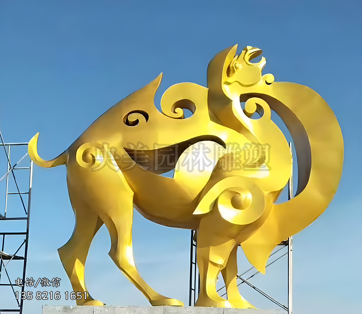 幾何造型抽象不銹鋼駱駝雕塑