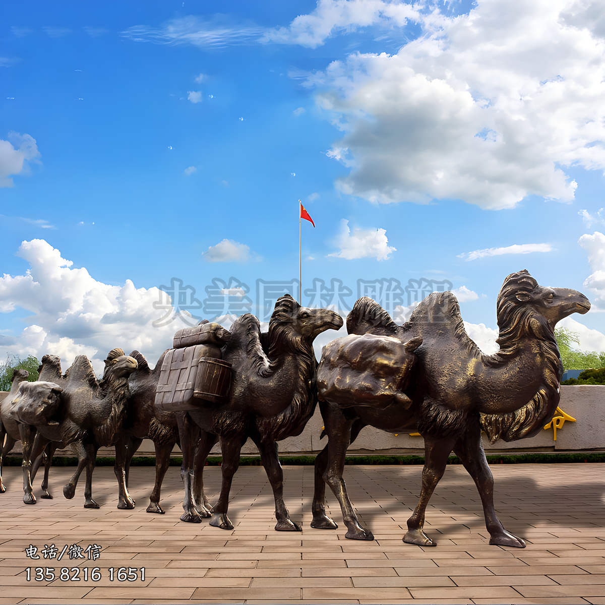 絲綢之路駱駝群雕塑