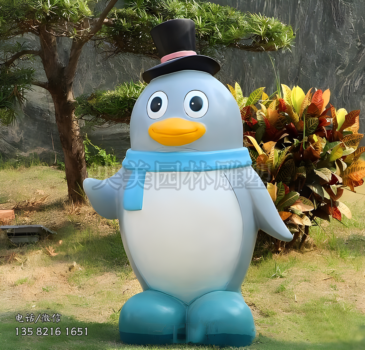 玻璃鋼卡通企鵝雕塑