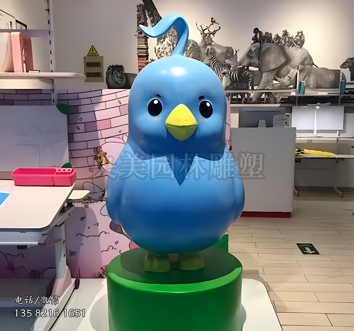 卡通小鳥雕塑擺件