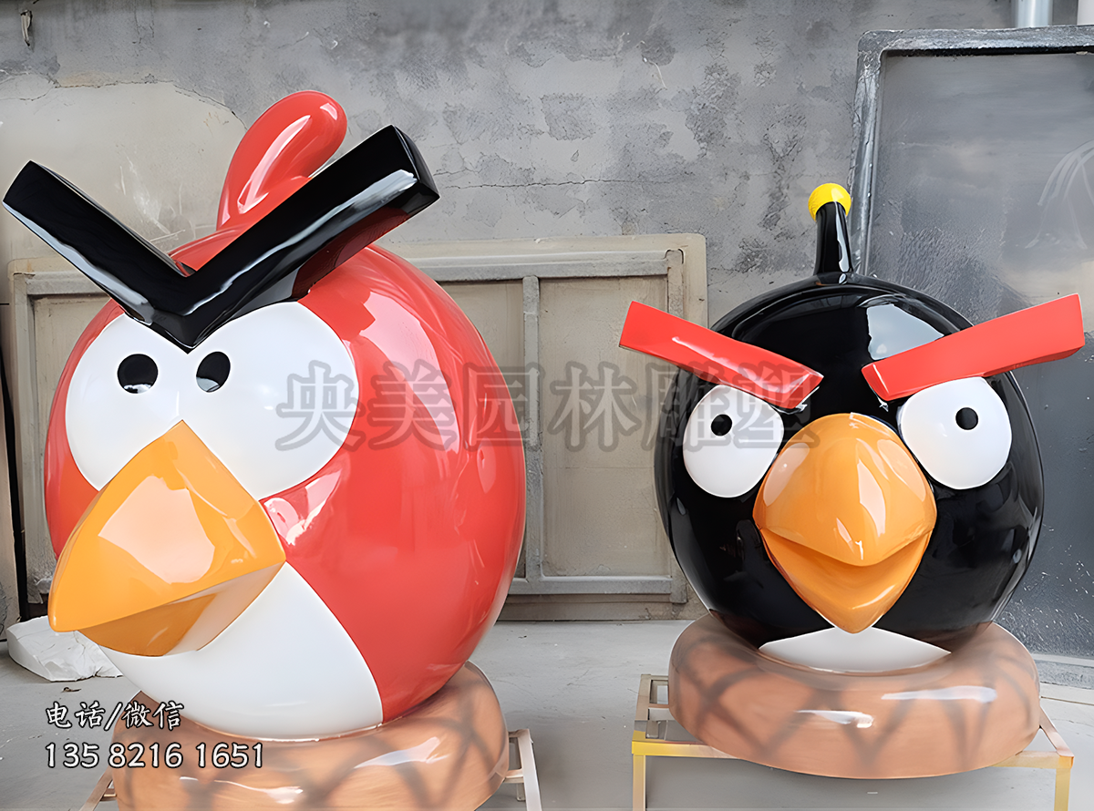 憤怒的小鳥卡通雕塑擺件