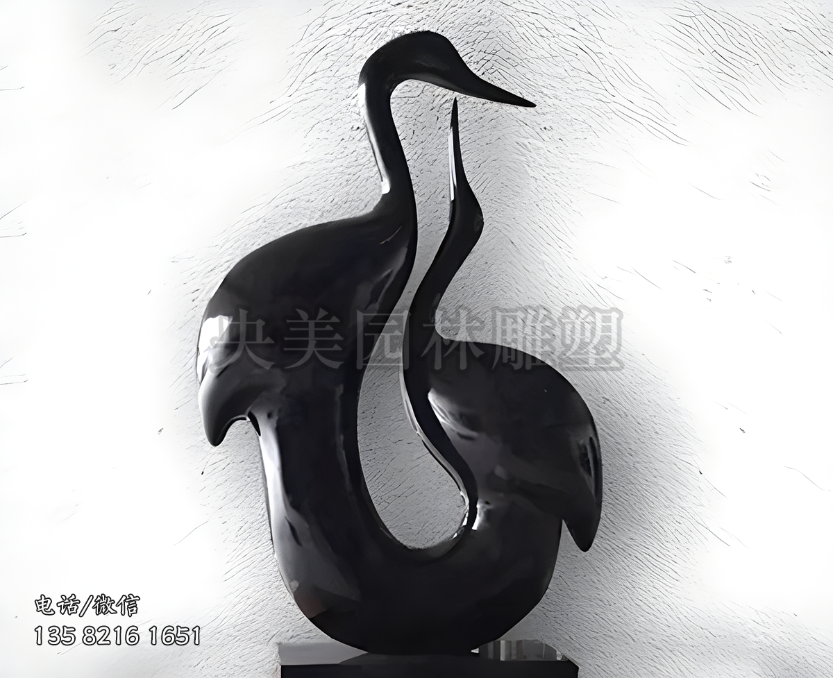 心心相印抽象仙鶴雕塑