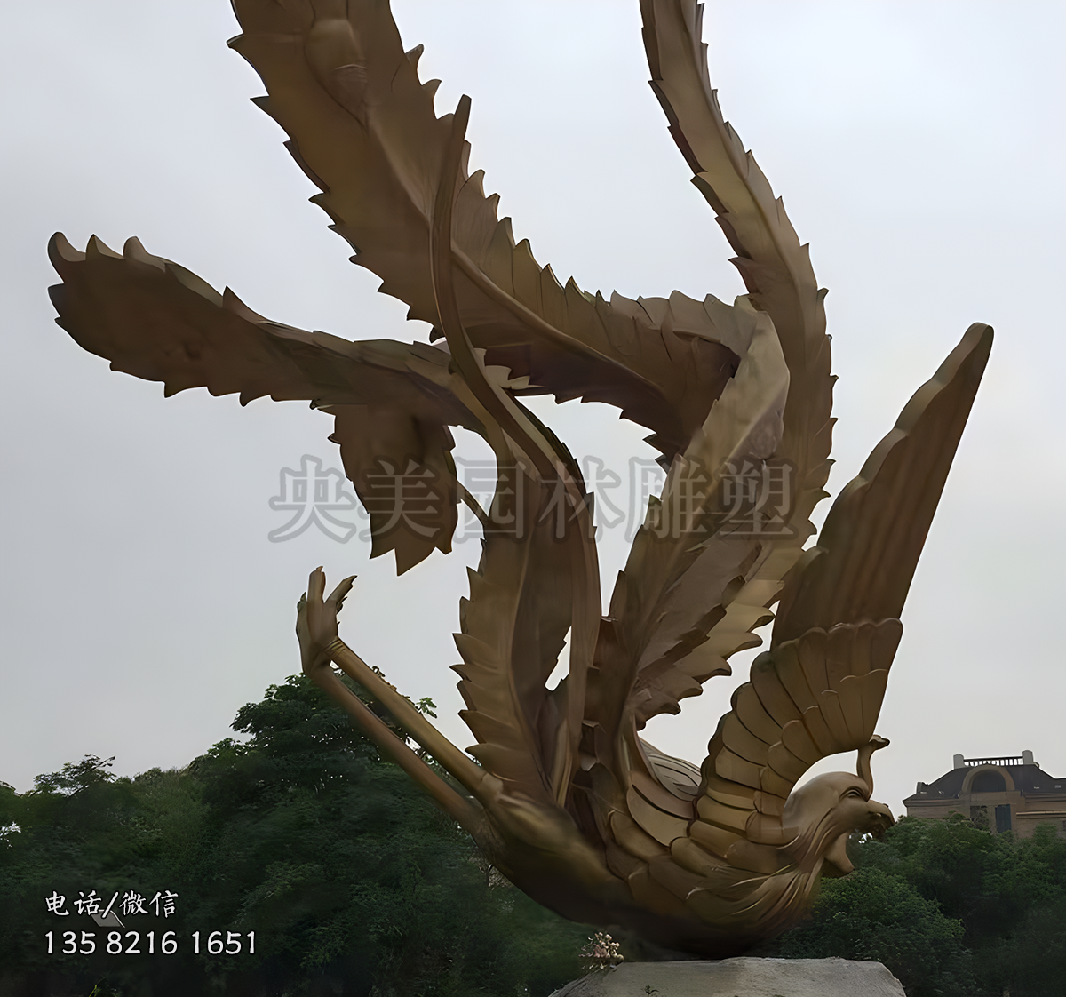 不銹鋼鍛造鳳凰雕塑