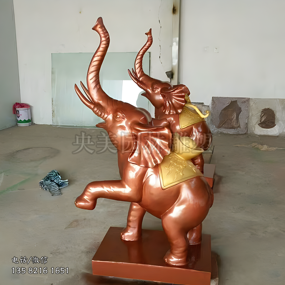 美陳擺件鎮(zhèn)宅招財(cái)大象銅雕