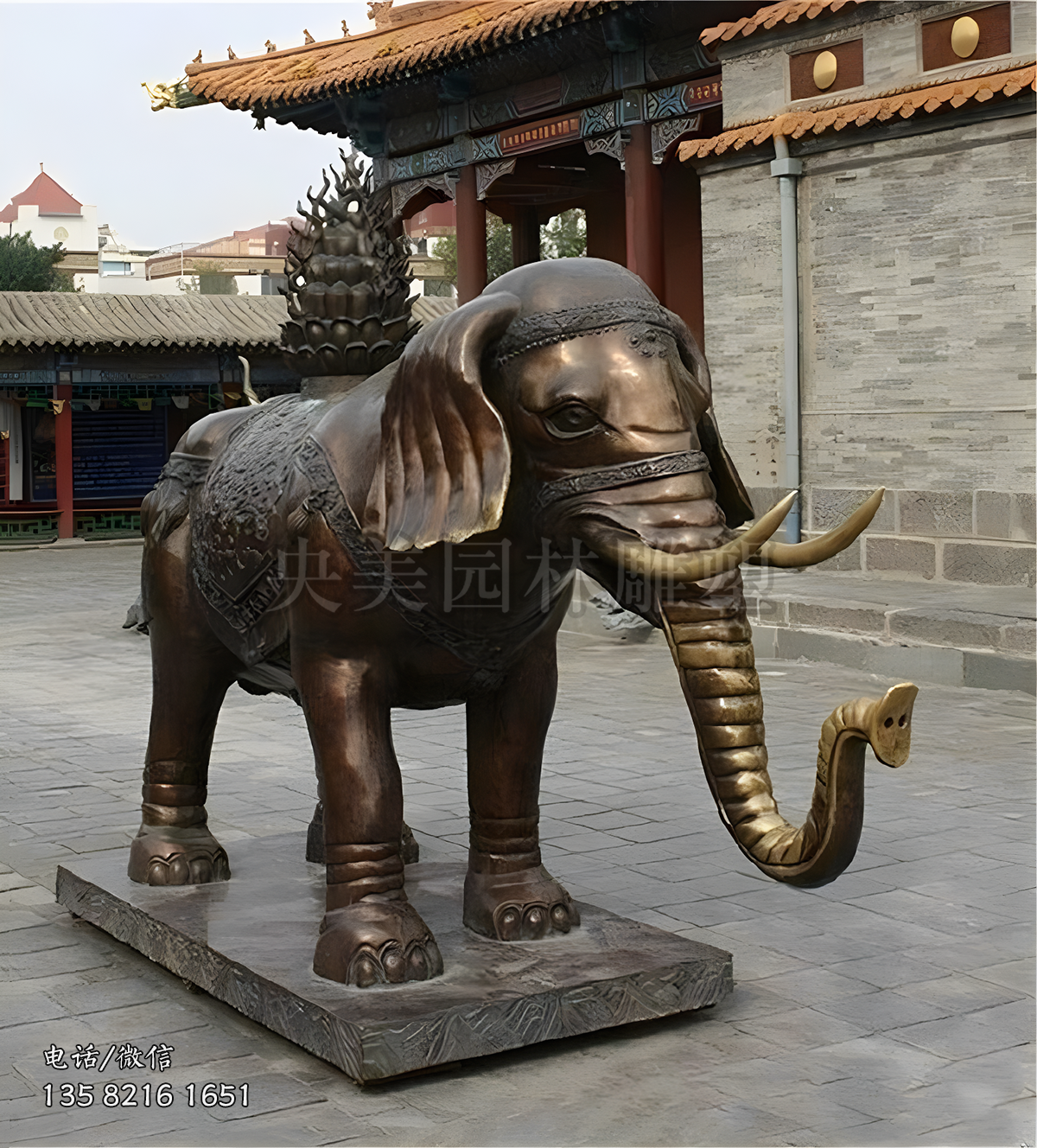 仿古鑄銅大象雕塑