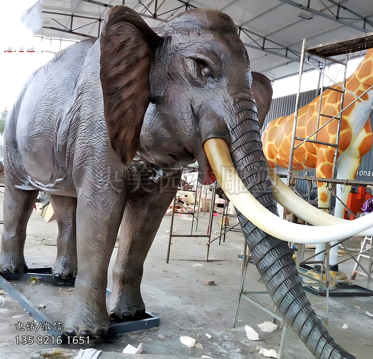 公園景區(qū)仿真動(dòng)物景觀大象雕塑、