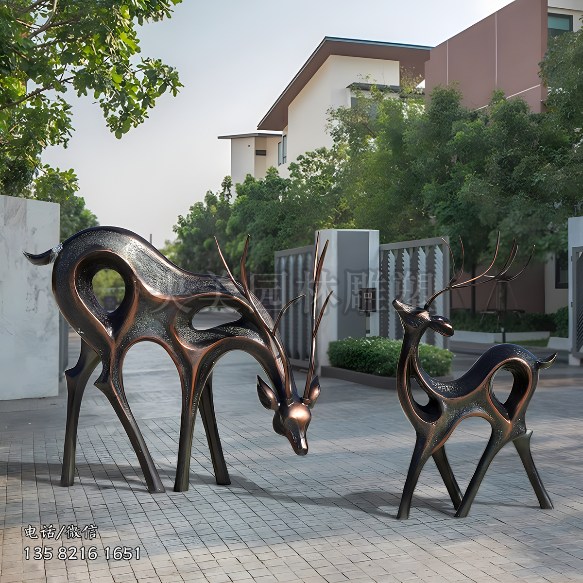 銅鹿藝術雕塑擺件
