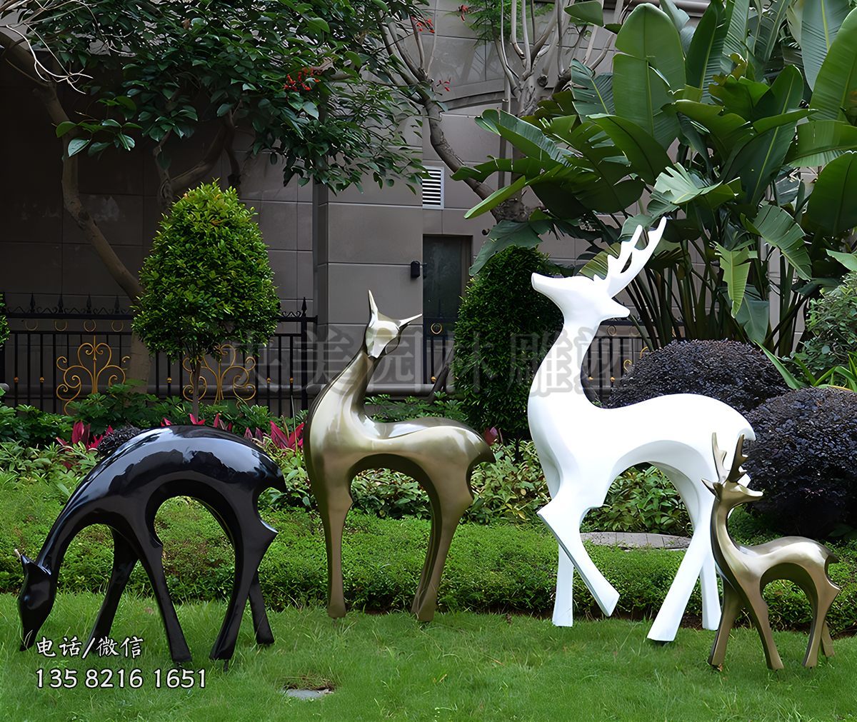 抽象玻璃鋼梅花鹿雕塑