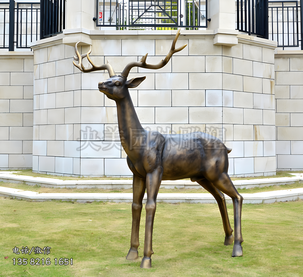黃銅鑄造銅鹿雕塑