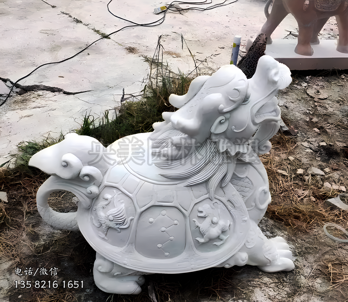 神獸龍龜漢白玉雕塑