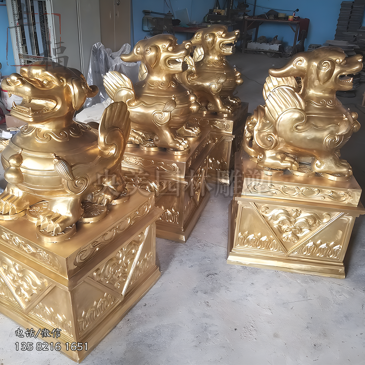 黃銅鑄造純銅貔貅雕塑