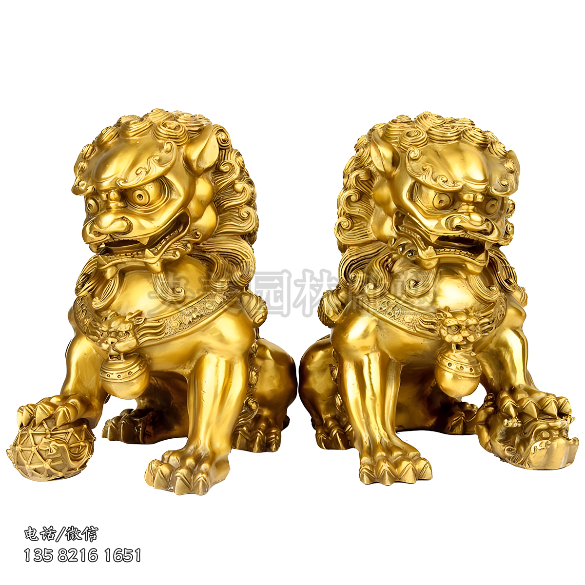 黃銅鑄造天安門(mén)獅子一對(duì)