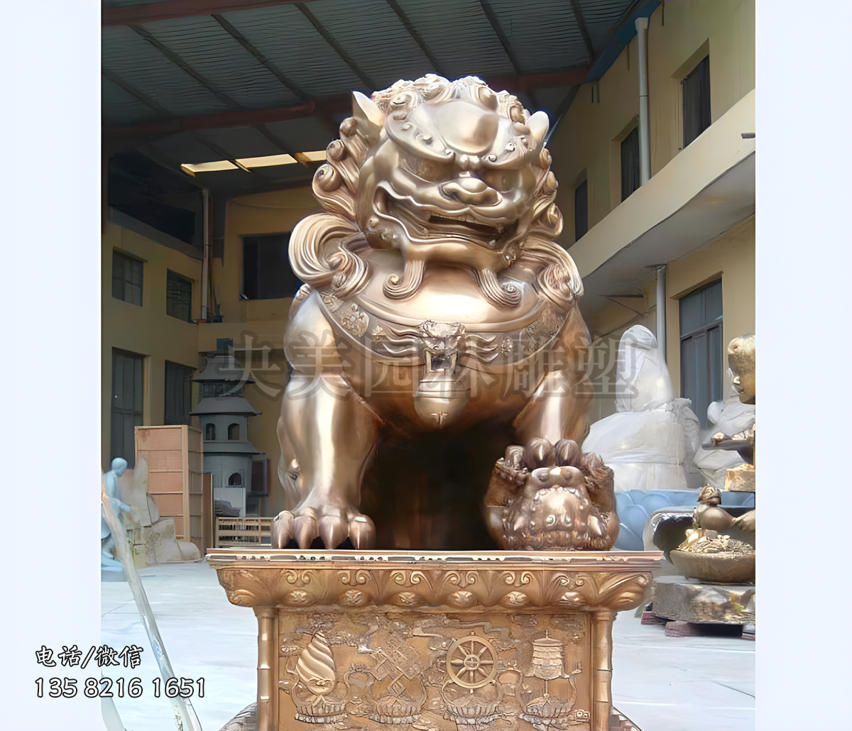 純銅鑄造北京獅子銅雕