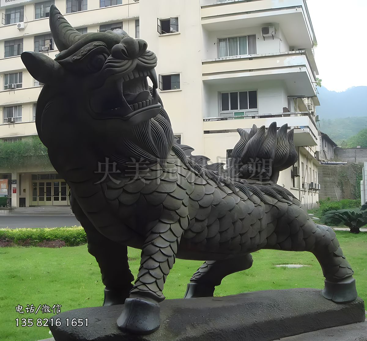 回頭獬豸銅雕景觀雕塑