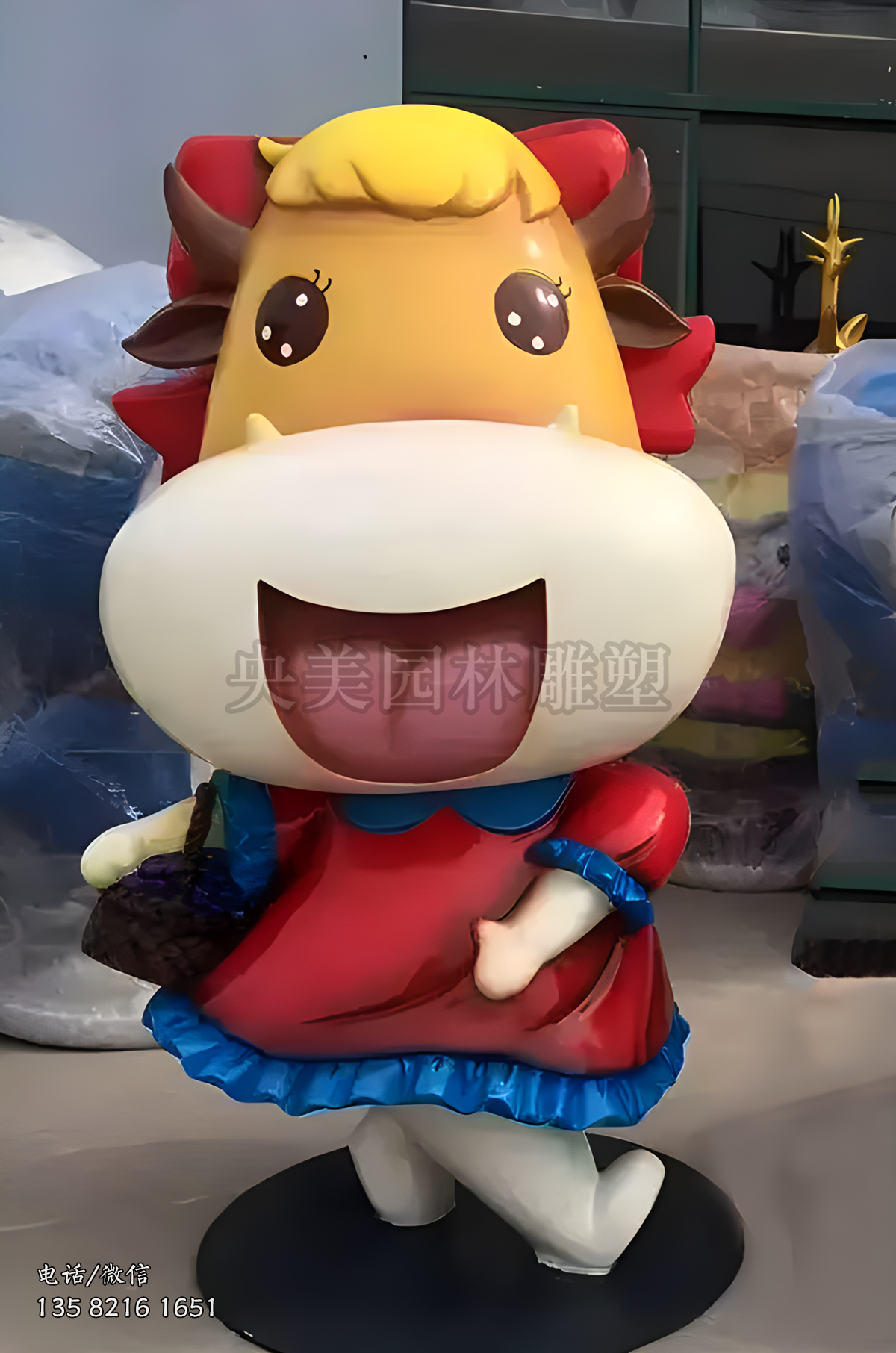 卡通河馬玻璃鋼雕塑公仔