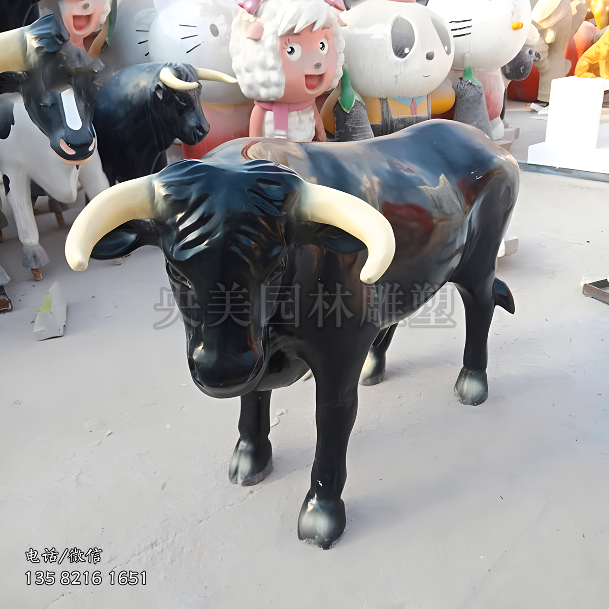 玻璃鋼水牛雕塑
