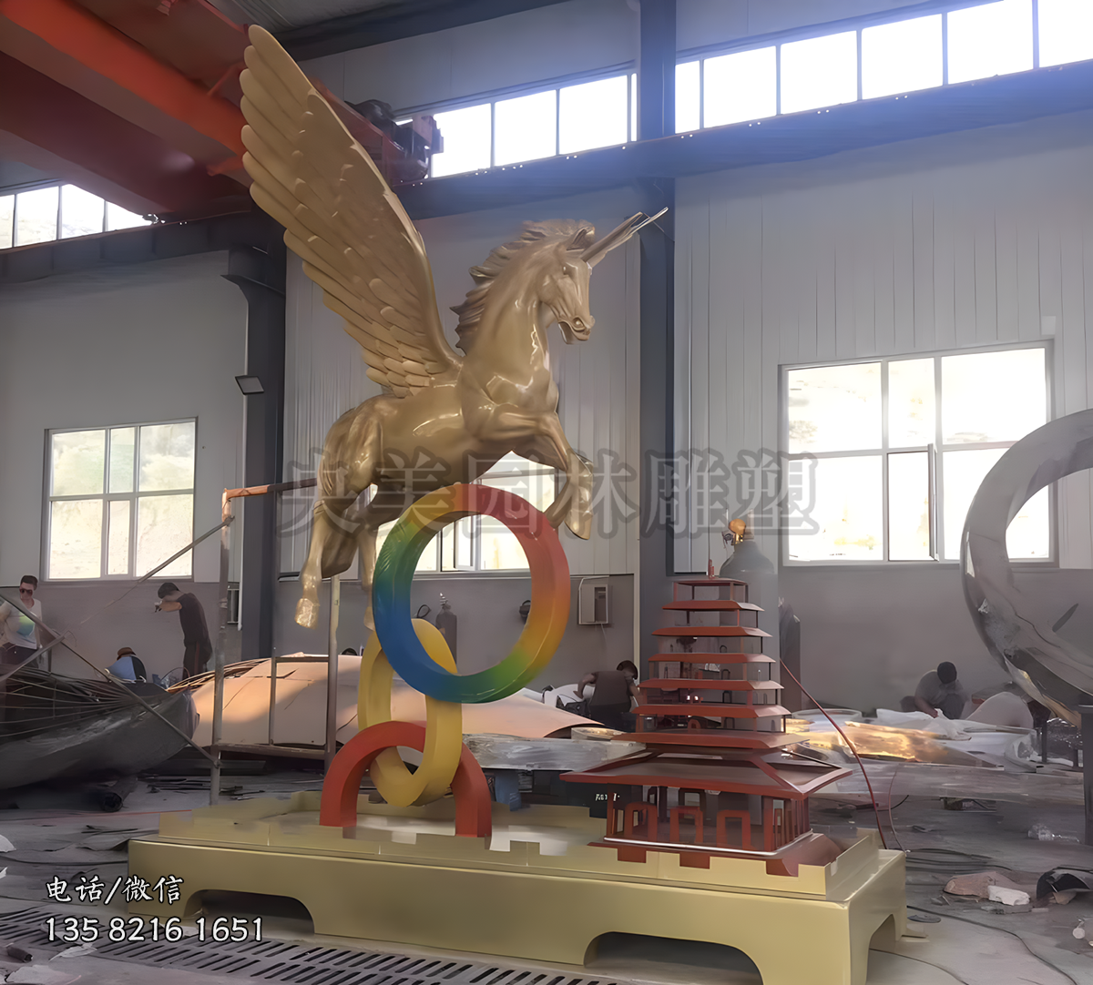 玻璃鋼飛馬獨角獸景觀雕塑