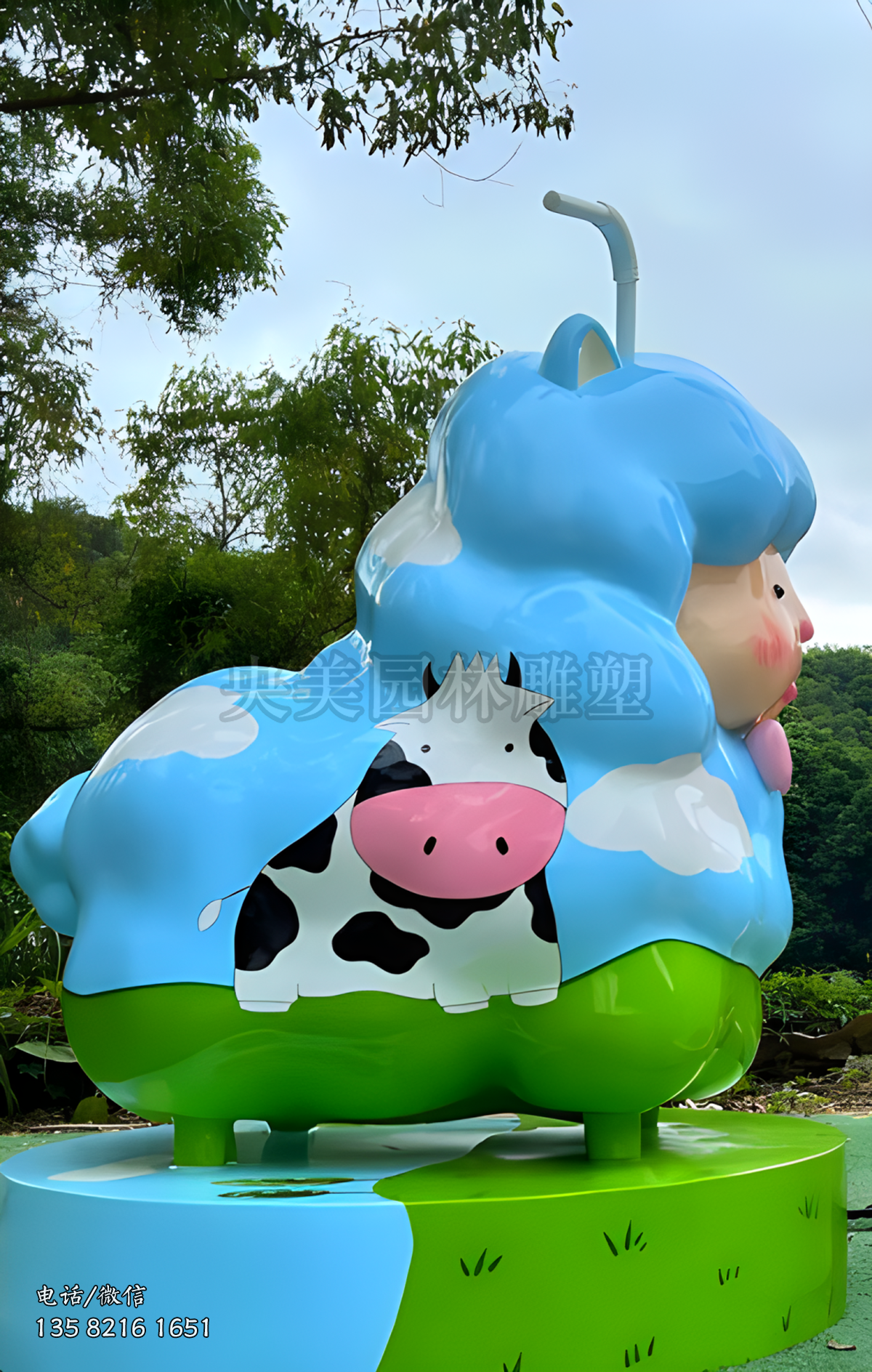 玻璃鋼 彩繪創(chuàng)意卡通羊雕塑造型