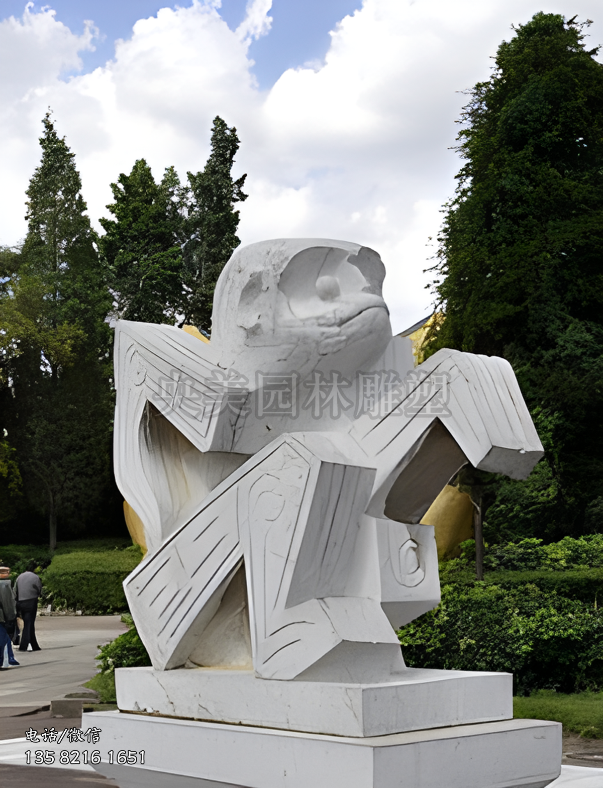 抽象大理石雕刻猴子石雕