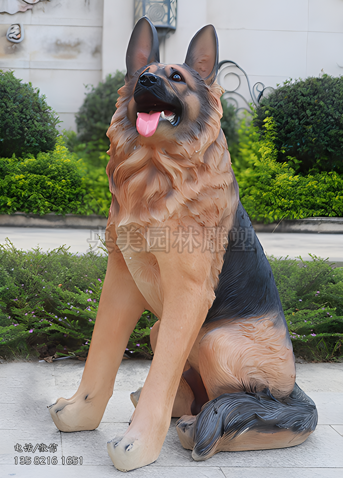 玻璃鋼彩繪仿真狗雕塑