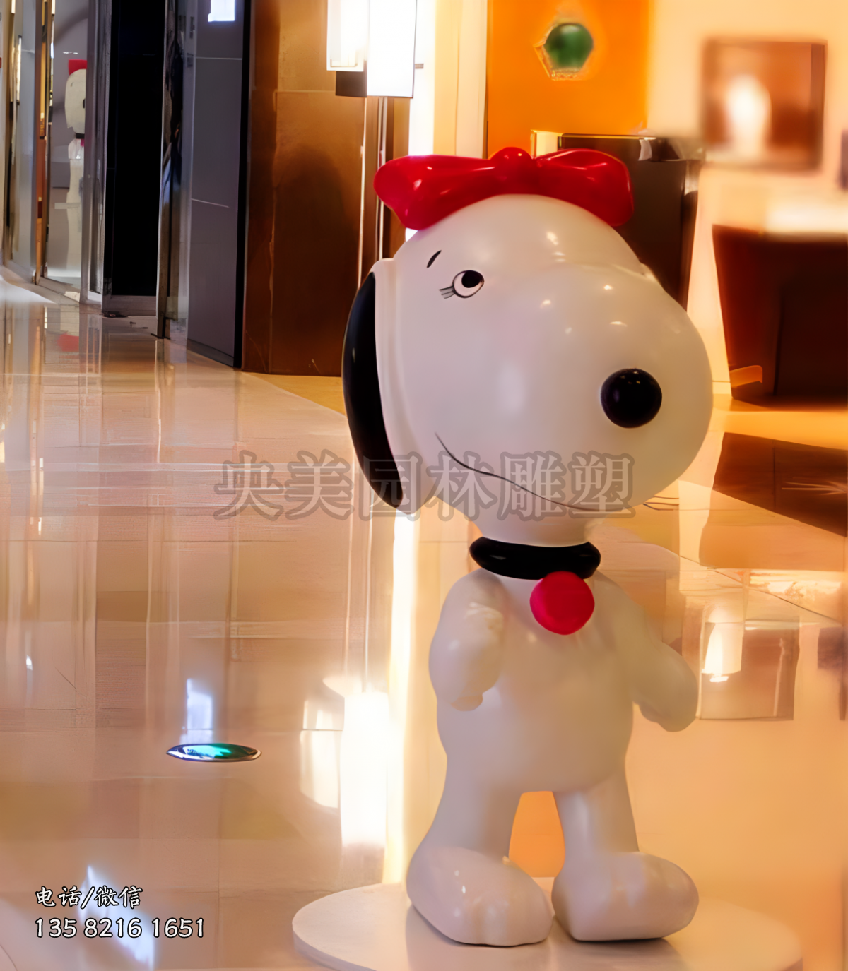 玻璃鋼史努比雕塑擺件