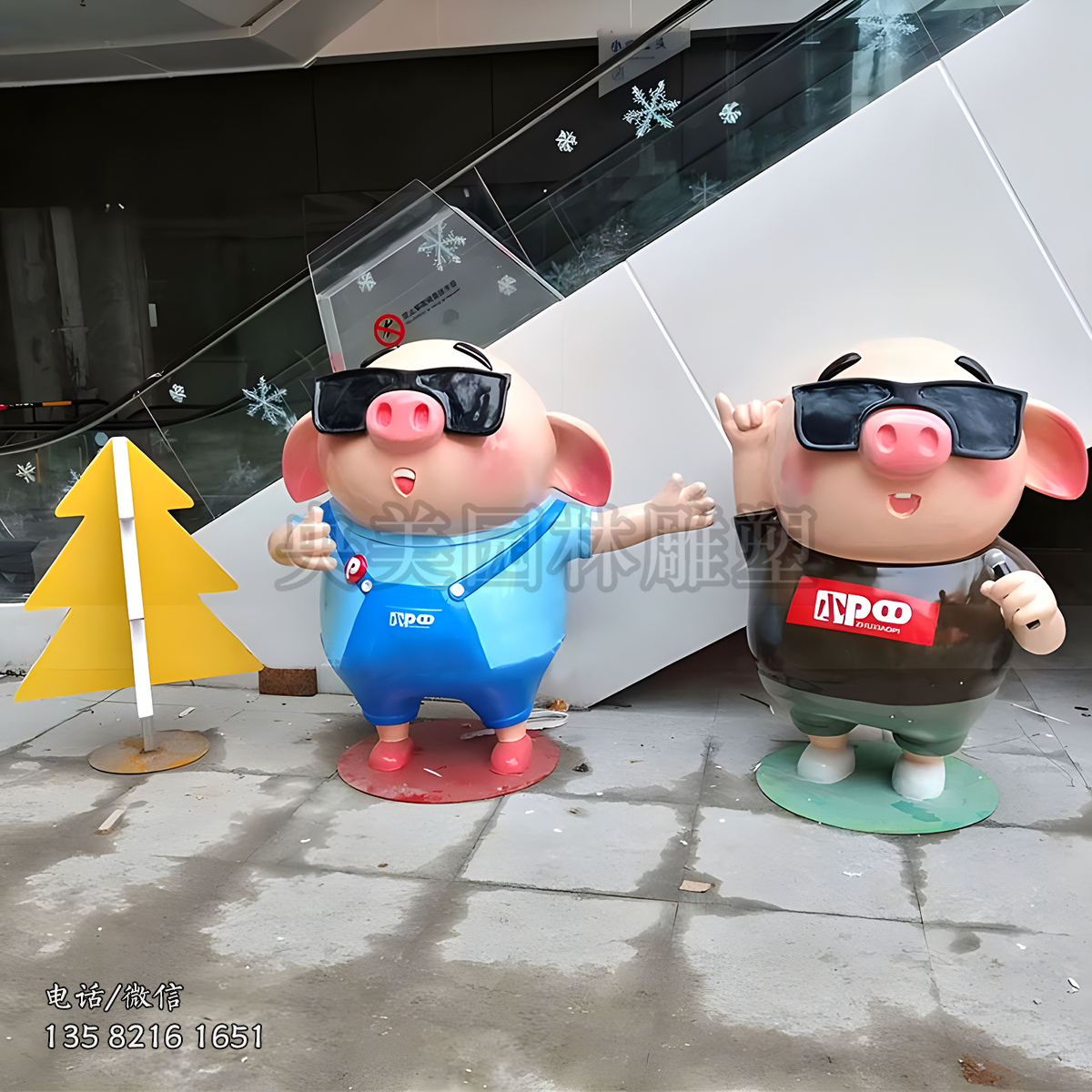 卡通小豬公仔雕塑