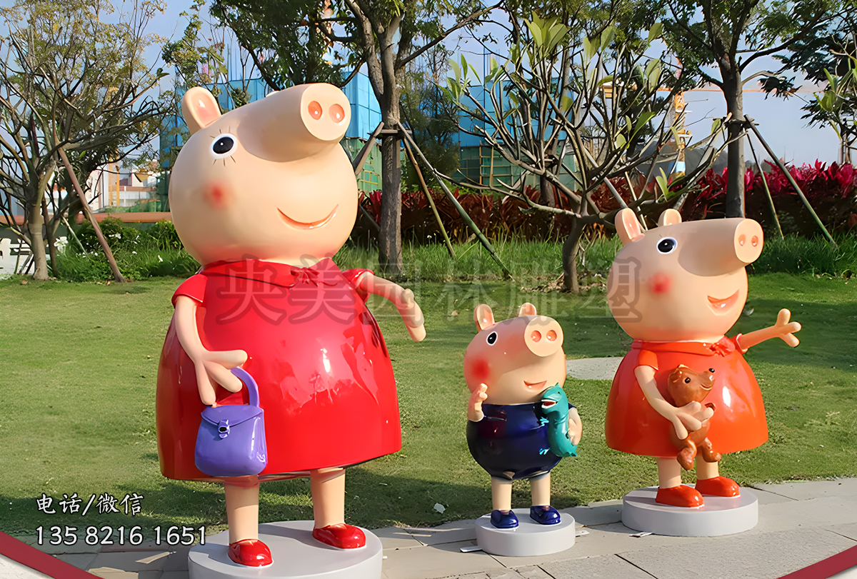 小豬佩奇系列動漫人物雕塑
