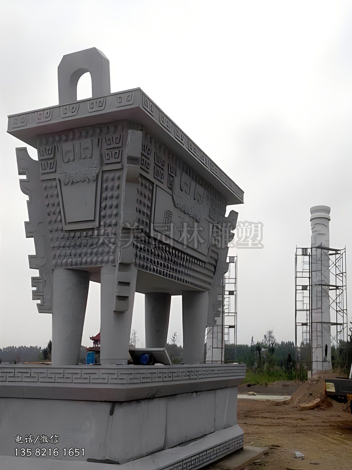 大理石石刻景觀鼎雕塑