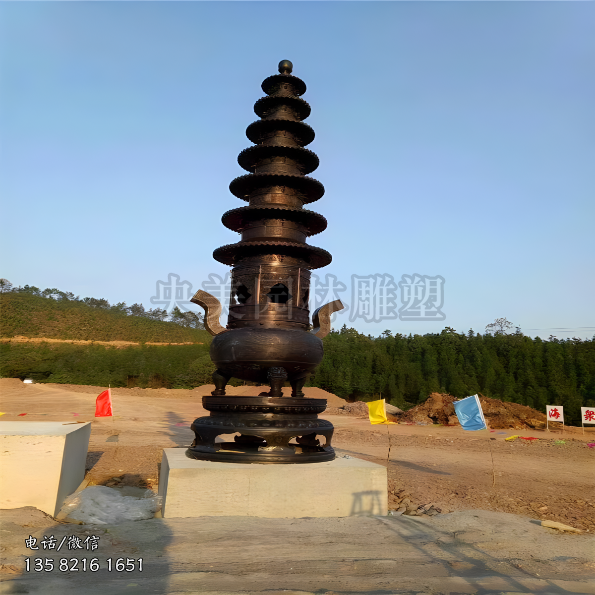 大型景觀香爐銅雕塑