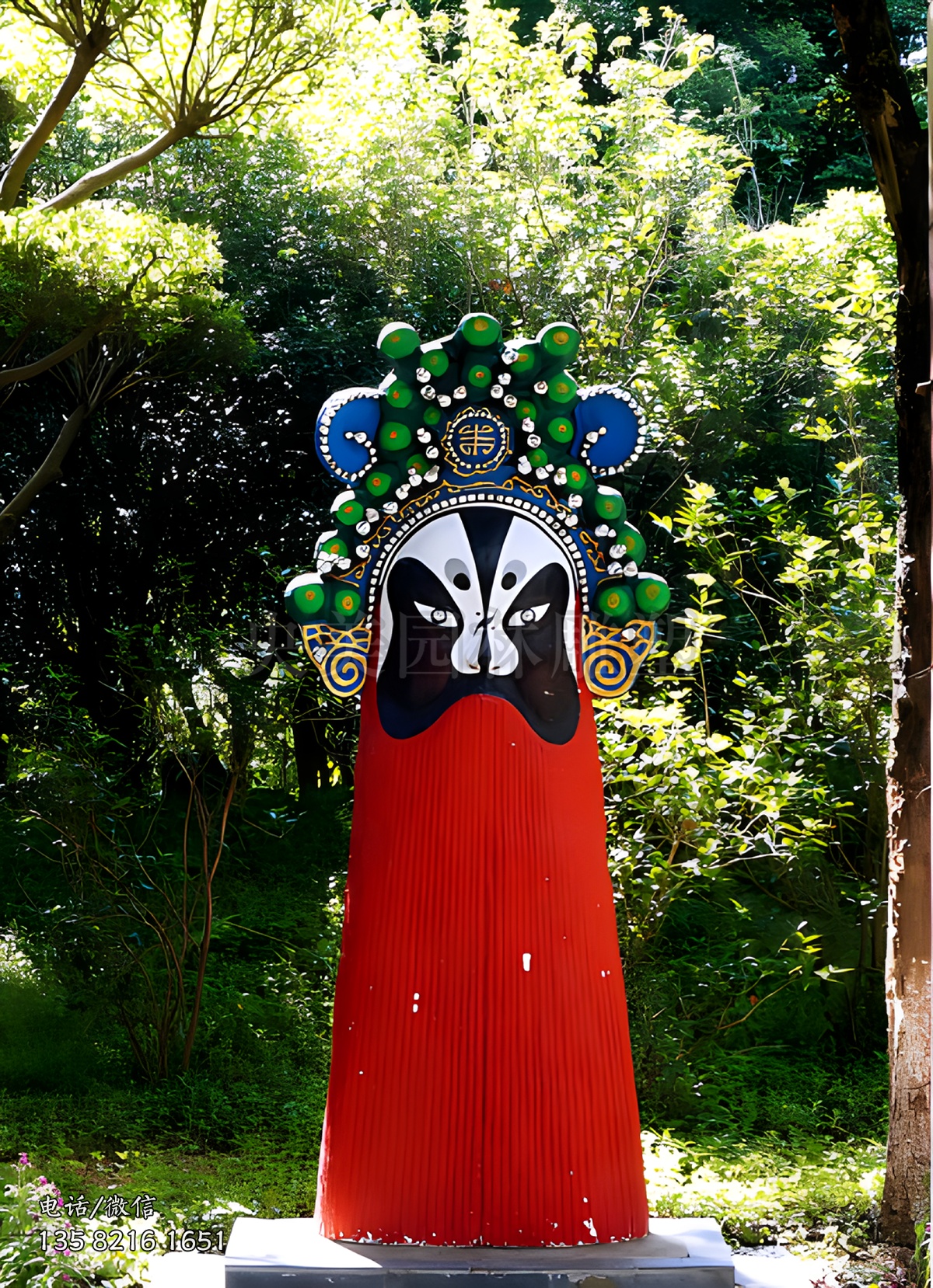 玻璃鋼彩繪臉譜雕塑