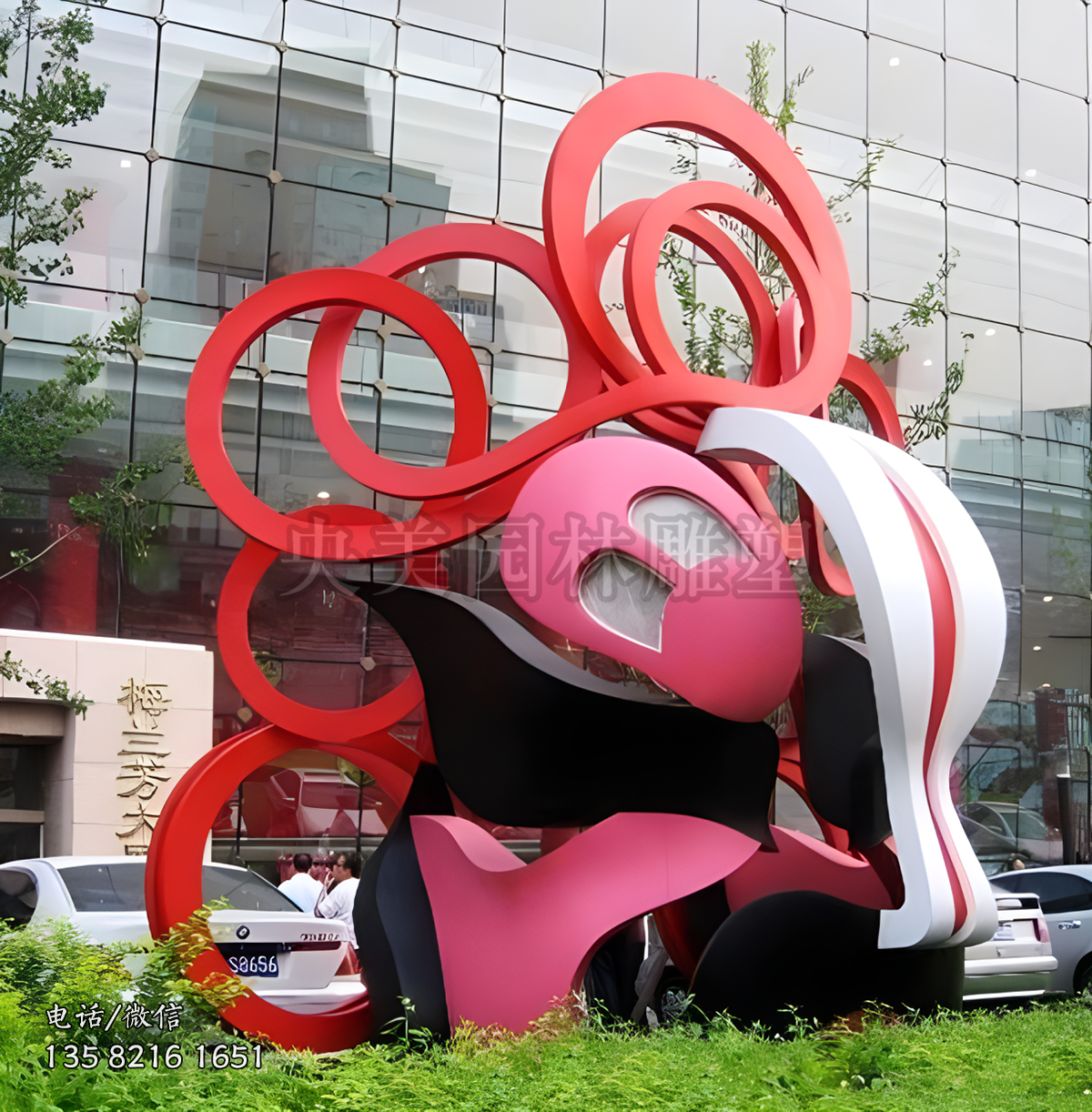 不銹鋼噴漆創(chuàng)意臉譜造型雕塑