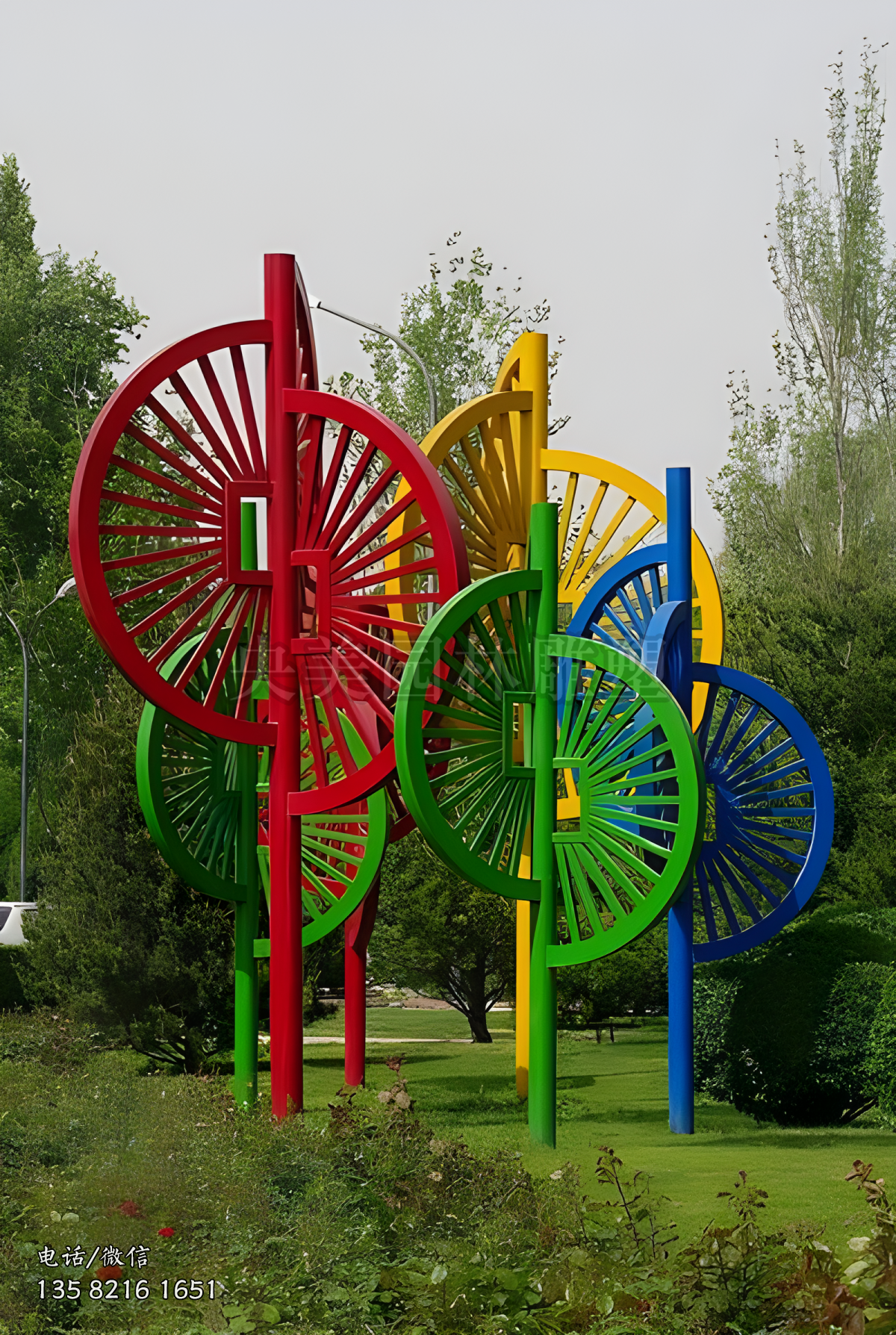 創(chuàng)意風(fēng)車造型不銹鋼抽象樹雕塑