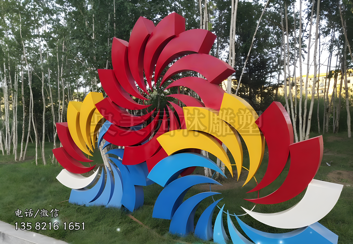 不銹鋼風(fēng)車景觀雕塑擺件