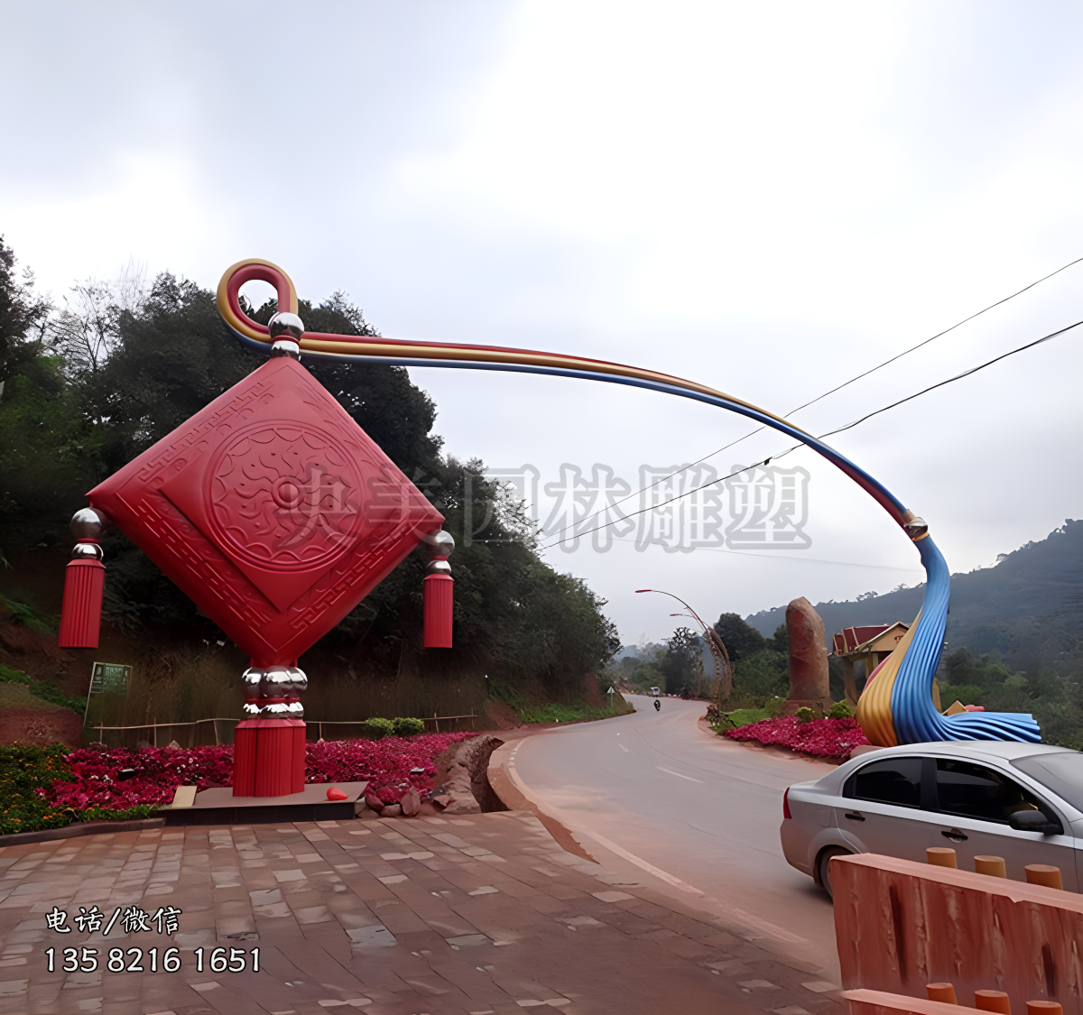 中國結(jié)造型創(chuàng)意燈籠景觀雕塑