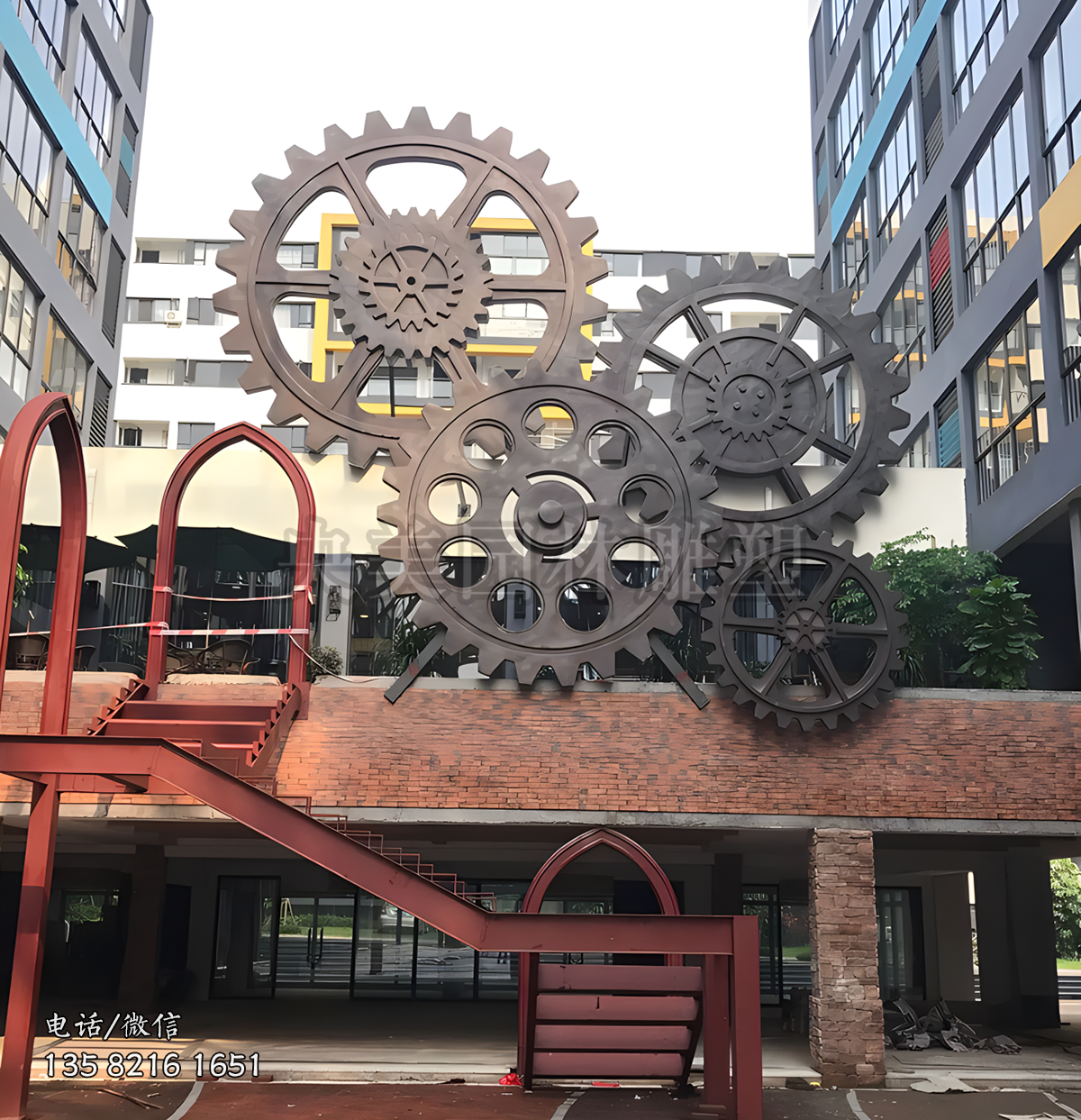 齒輪造型門(mén)頭裝飾雕塑