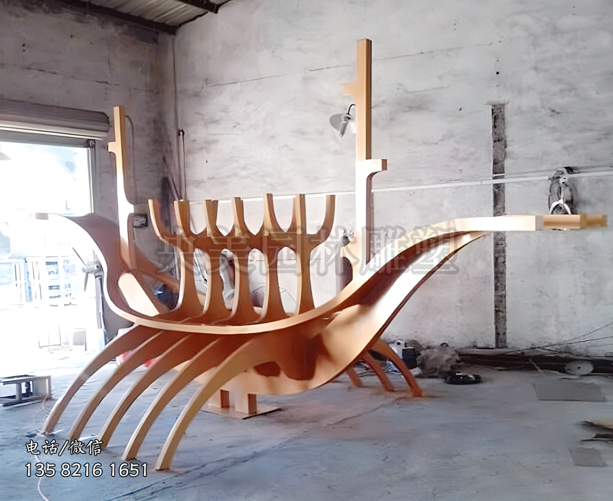 不銹鋼創(chuàng)意船型雕塑擺件