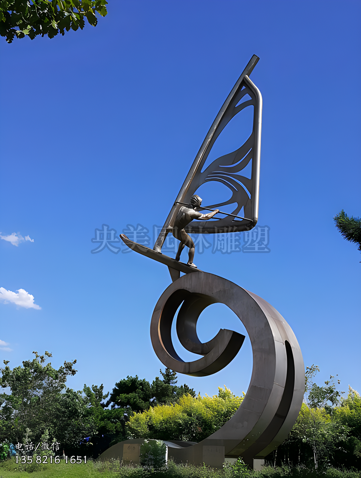 不銹鋼帆船景觀雕塑