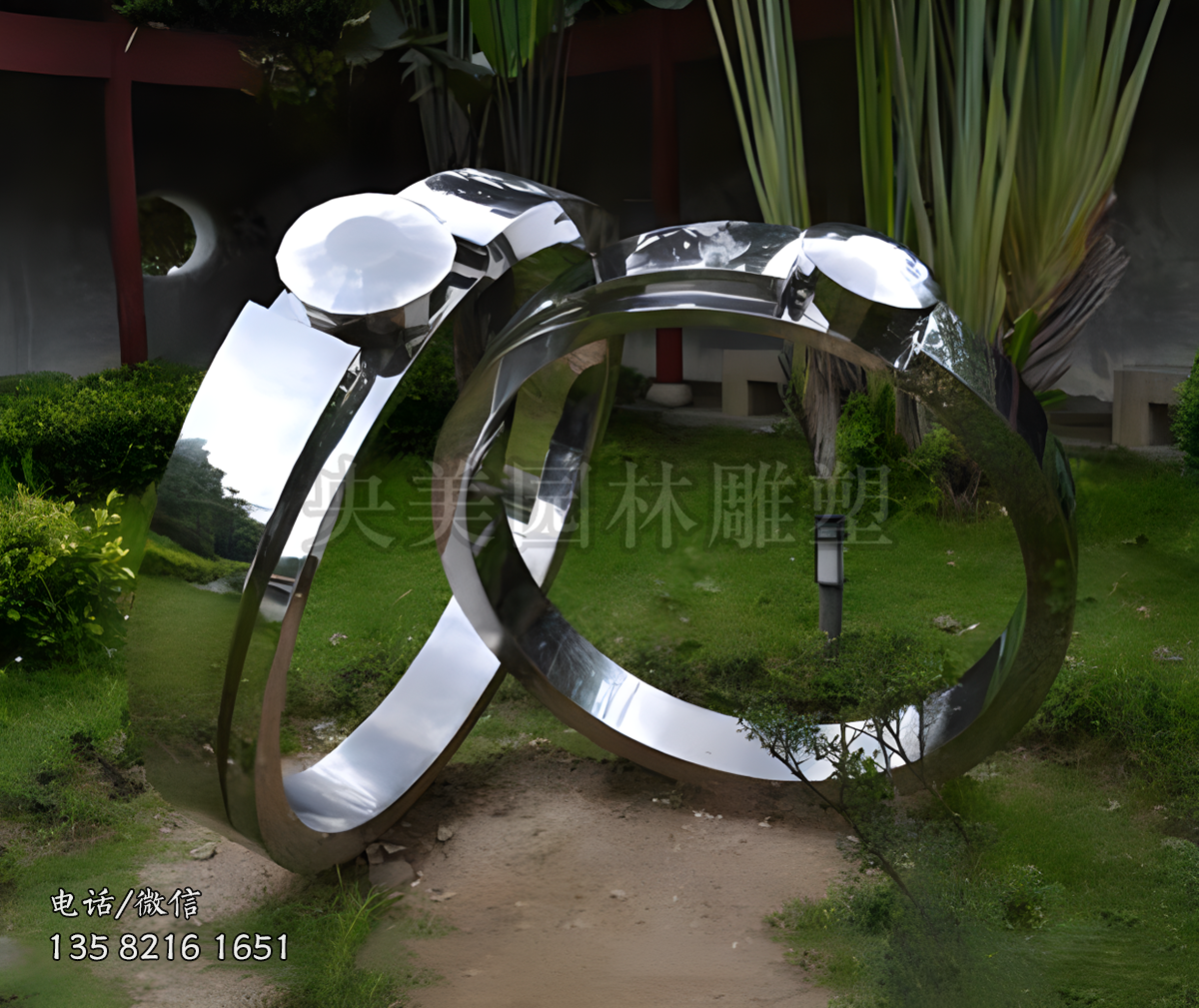 鏡面鉆戒雕塑擺件