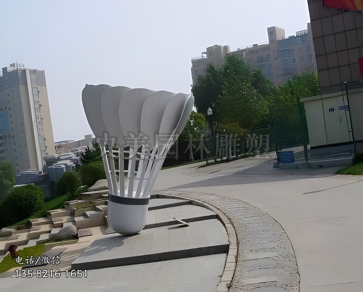 不銹鋼廣場(chǎng)羽毛球雕塑