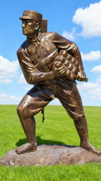 玻璃鋼仿銅紅軍雕塑 (7)