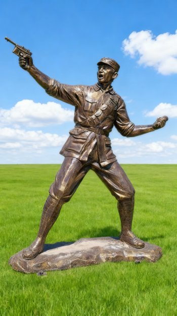 玻璃鋼仿銅紅軍雕塑 (21)