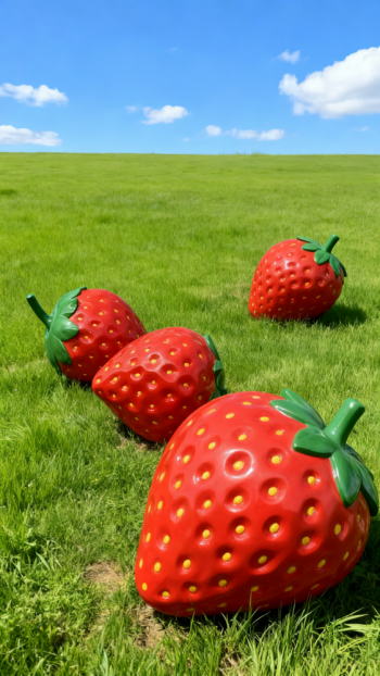 玻璃鋼仿真草莓雕塑 (7)