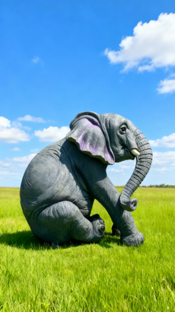 玻璃鋼仿真大象雕塑 (3)