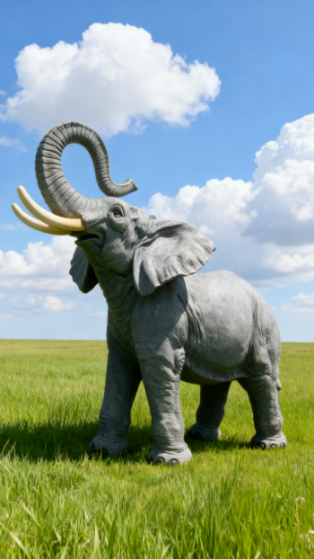 玻璃鋼仿真大象雕塑 (4)