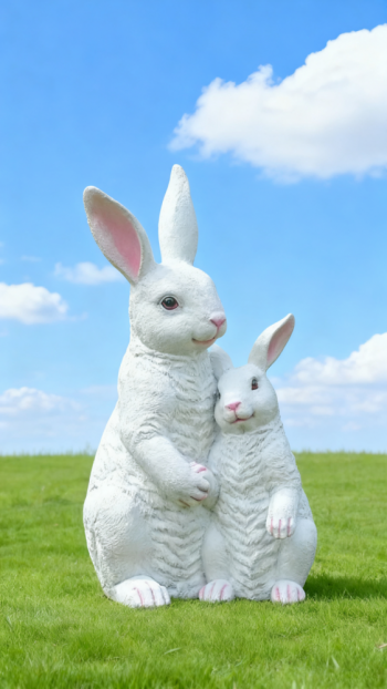 玻璃鋼仿真大白兔雕塑